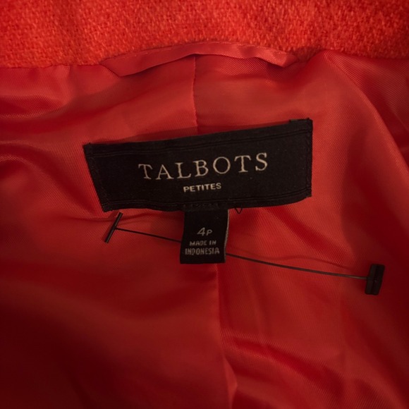 NWOT Talbots Orange Button Up Wool Blend Blazer (Women's 4P Petite) - Picture 8 of 9